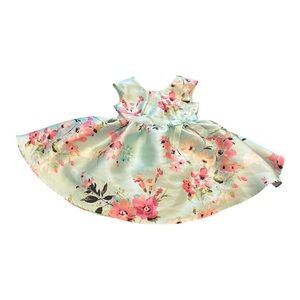 ZUNIE Dress Floral Pastel Green Girls Party Size 3T Wedding Flower Girl